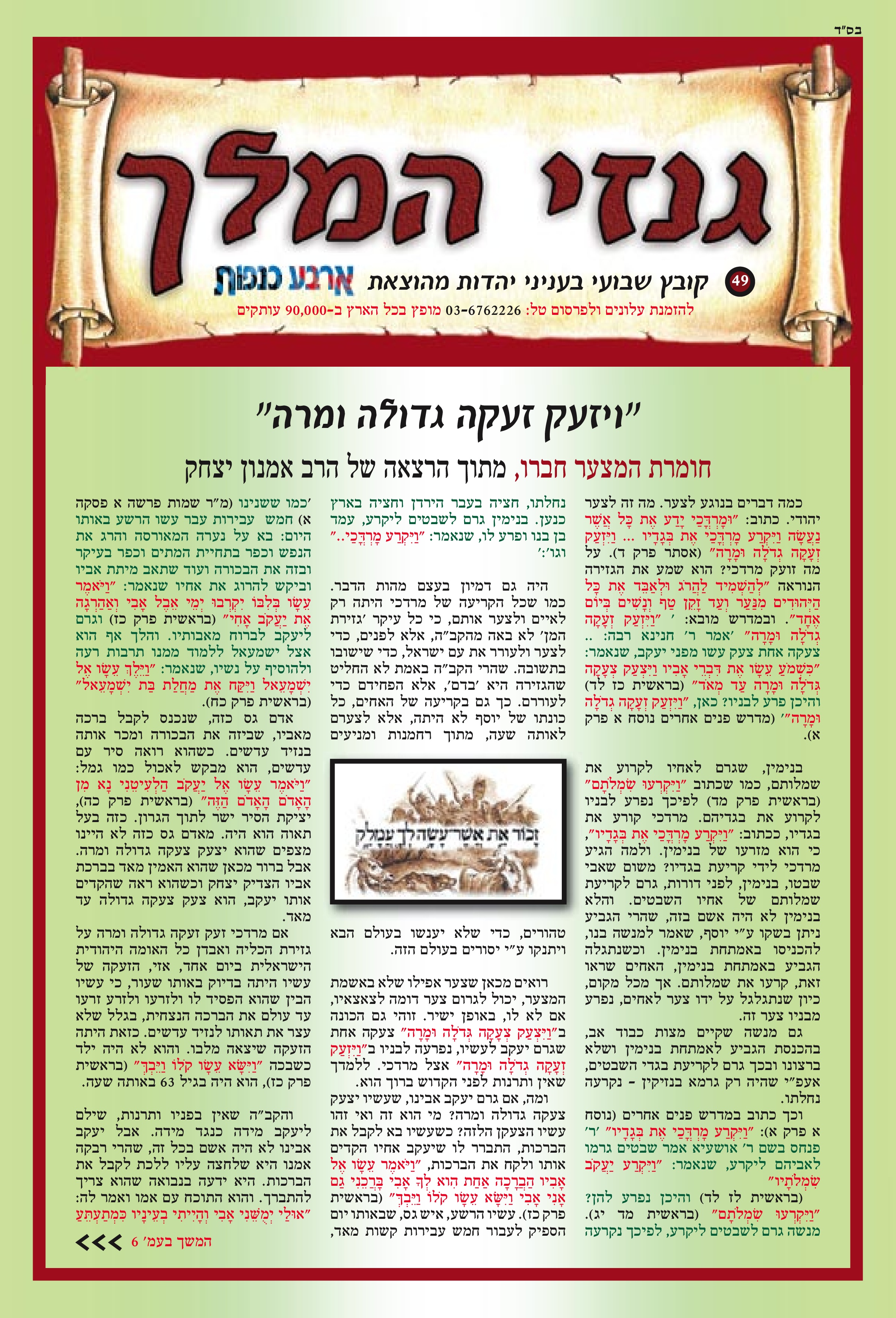 פרשת ויקרא - מגילת אסתר; חומרת המצער חברו